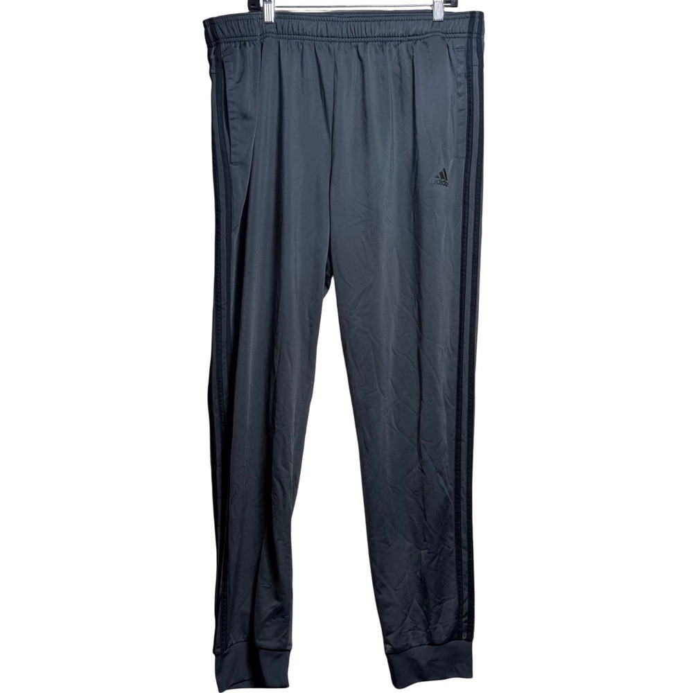 Adidas Mens 2XLT Gray 3-Stripe Track Pants Joggers RN 88387 CA 40312